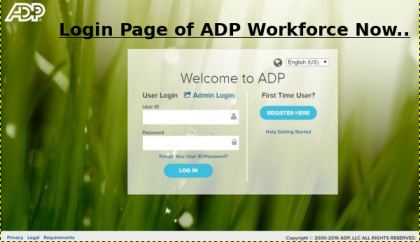 Login page of ADP Workforce now