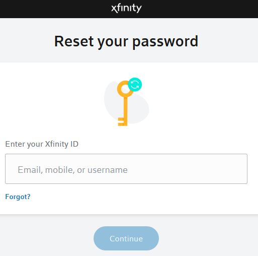 Xfinity forget password