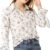 Allegra K Women’s Button Down Floral Shirt Long Sleeves Point Collar Top