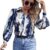 SOLY HUX Women’s Casual Button Down Long Sleeve Shirts Marble Print Blouse Tops