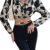 WDIRARA Women’s Tie Dye V Neck Long Sleeve Crop Top Tie Back Button Front Collared Blouse