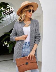 Womens Long Sleeve Cardigan Sweaters Open Front Chunky Cardigans Casual Loose Outwear Coat